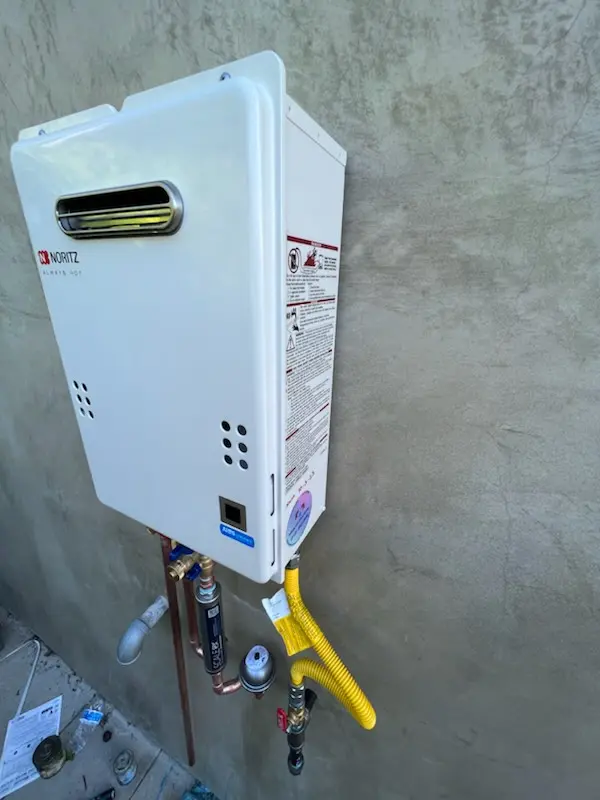 Tankless water heater installation for Amlin homes